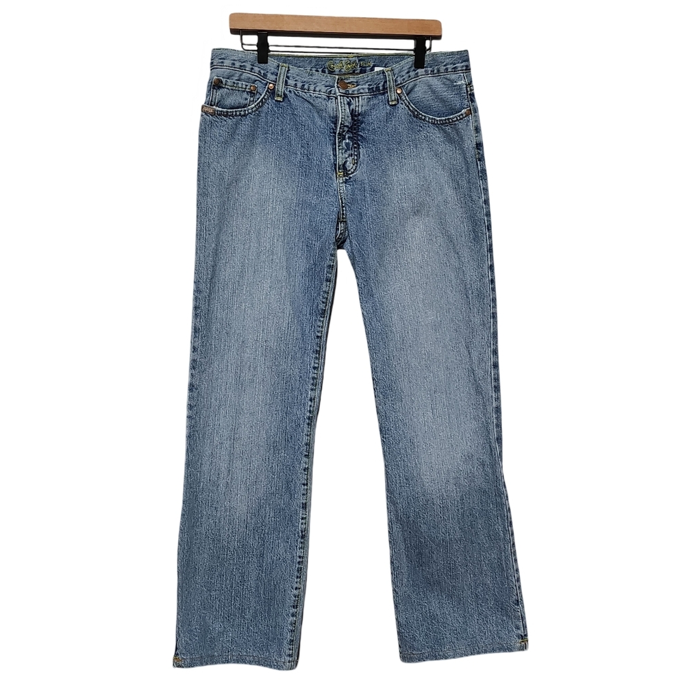 CRUEL GIRL Y2K Slim Button Fly Mid Rise Light Wash Straight Leg Jeans - 12 LONG